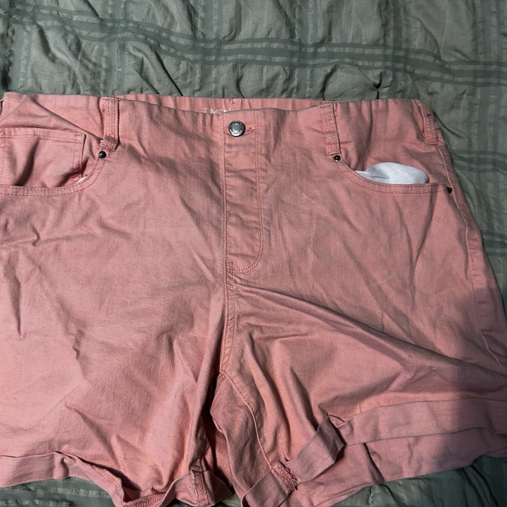 Time and Tru Pink Jean Shorts Casual Cotton Blend
